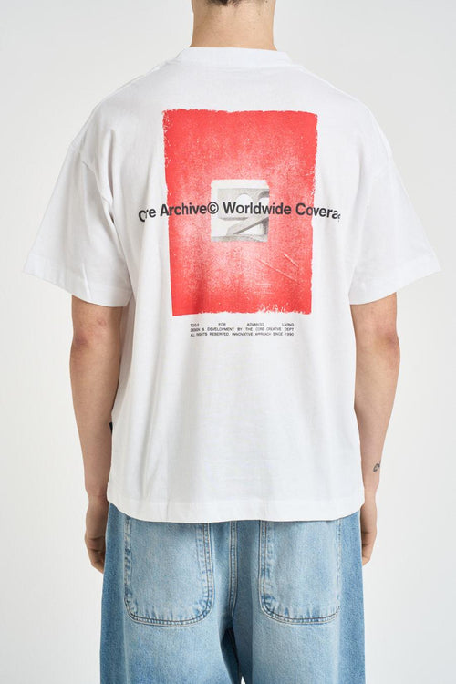 T-shirt uomo con stampa bianca - 2