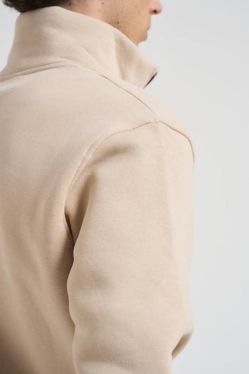 Felpa uomo mezza zip beige - 5