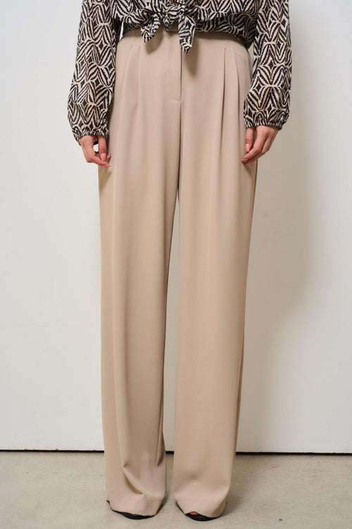 Pantalone donna a palazzo beige