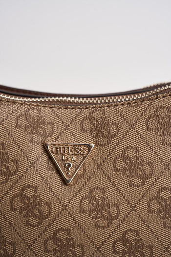 Borsa donna a spalla stampa marrone - 3