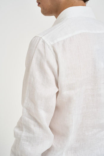 Camicia uomo in lino bianca - 6