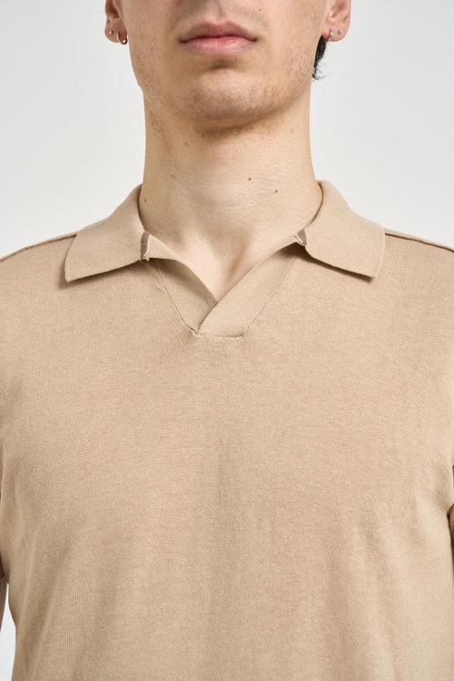 Polo uomo in maglia beige - 2