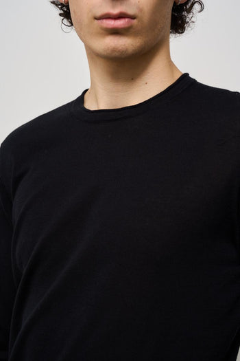 Maglia uomo girocollo nera - 3