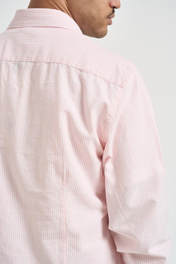 Camicia uomo a righe rosa e bianche - 6