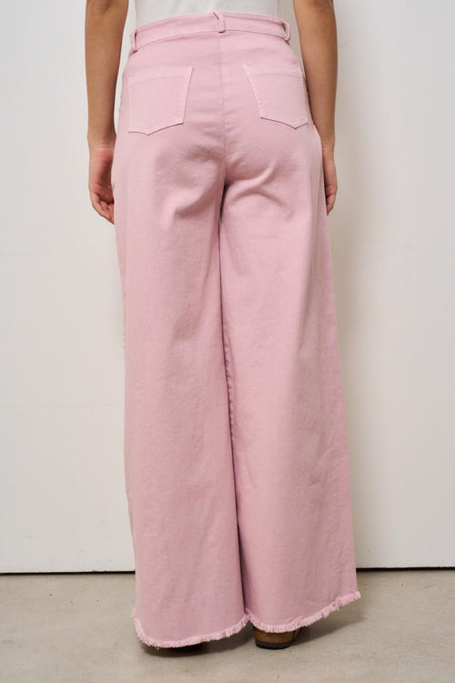 Jeans donna a palazzo rosa - 2