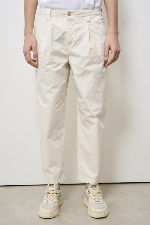 Pantalone uomo con pinces panna