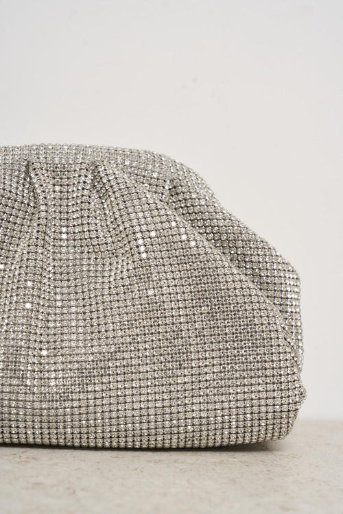 Women's clutch bag with silver candy rhinestones - 2