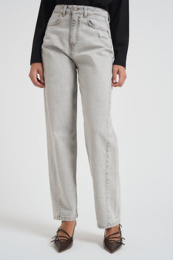 Jeans donna regular in denim grigio - 4