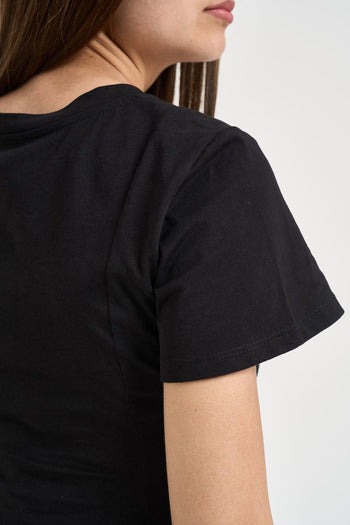 T-shirt donna fondo svasato nera - 4