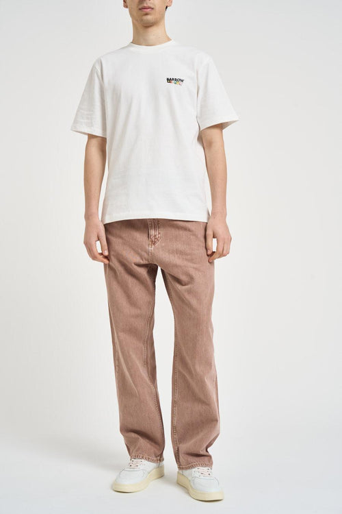 T-shirt uomo con stampa bianca - 1