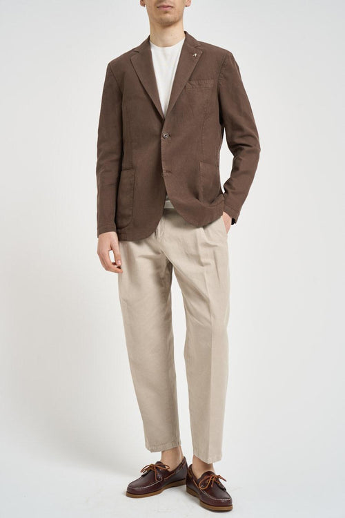 Giacca uomo in cotone marrone