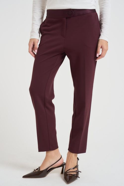 Pantalone donna skinny bordeaux - 2