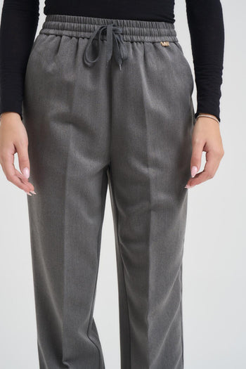 Pantalone donna grigio a sigaretta - 4