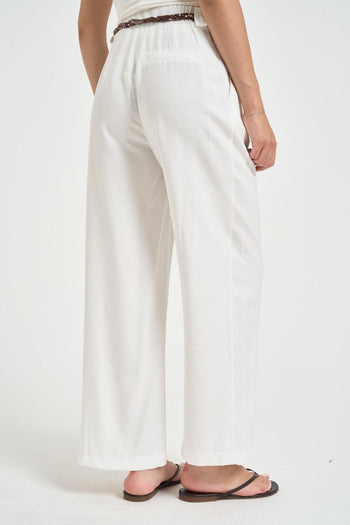 Pantalone donna fluido bianco - 3
