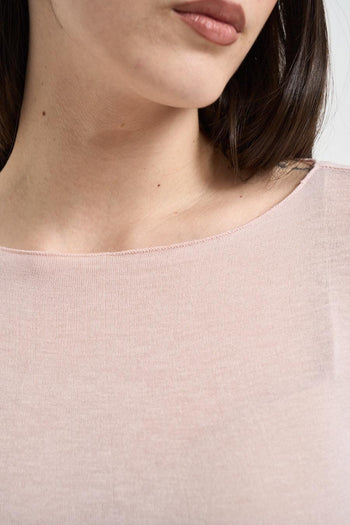 Maglia donna semitrasparente rosa - 3