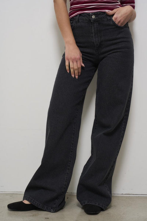 Jeans donna in denim grigio scuro - 2