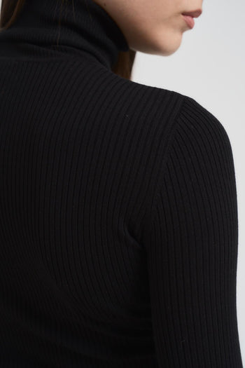 Dolcevita donna a costine nero - 6