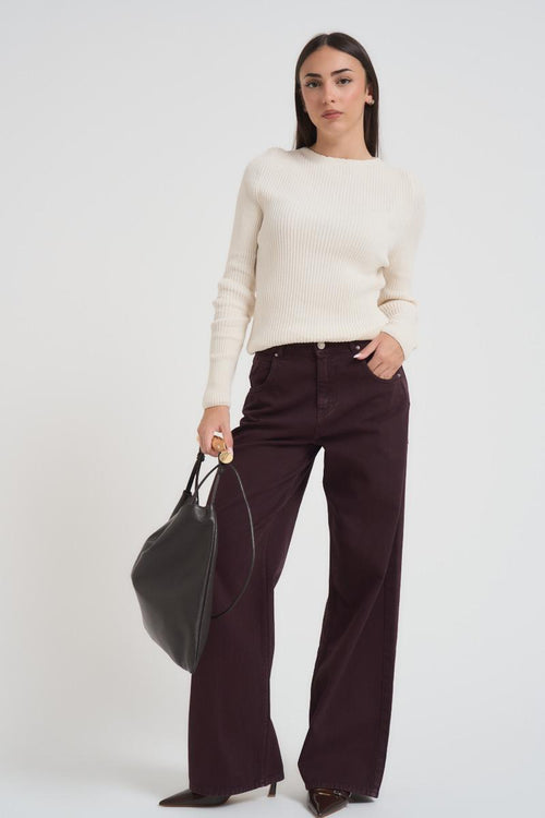Jeans donna a palazzo Mia prugna