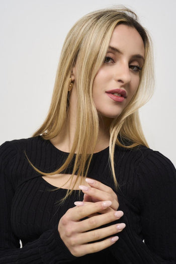 Women's black cut out sweater - 3