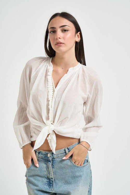 Camicia donna in cotone bianca - 1
