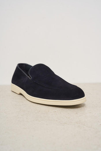 Mocassino uomo in suede blu - 3