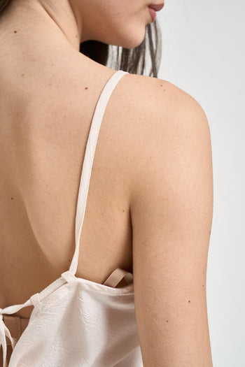 Top donna inserti in pizzo panna - 4