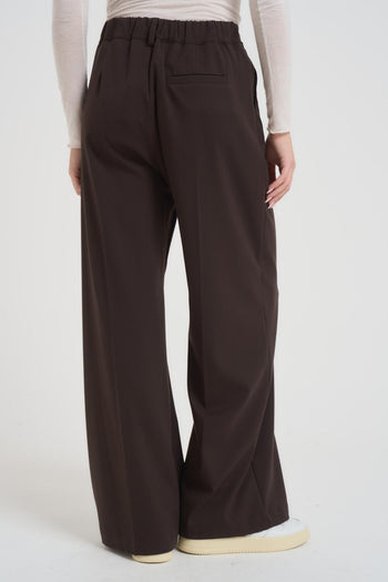 Pantalone donna a palazzo marrone - 4
