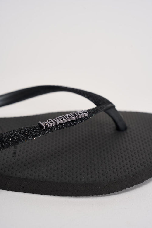 Infradito donna con glitter nere - 2