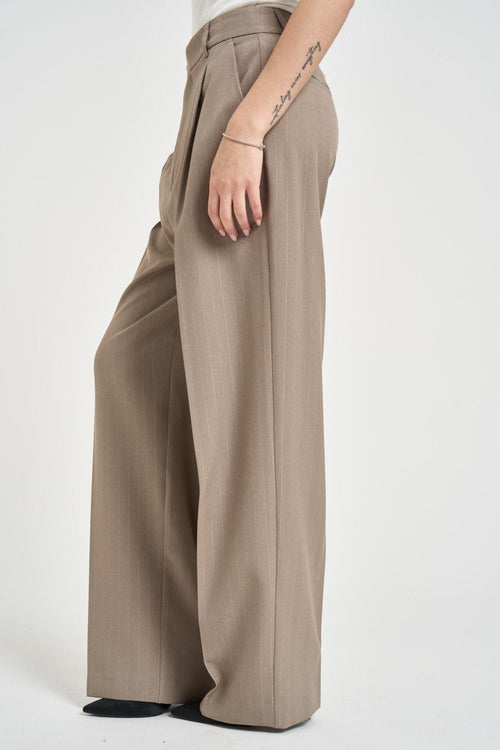 Pantalone donna a gamba dritta tortora - 2