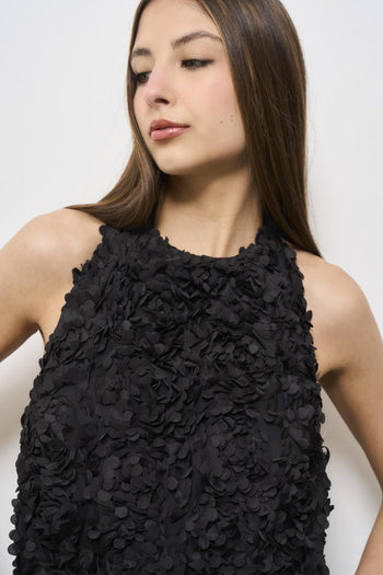 Abito donna con petali nero - 6
