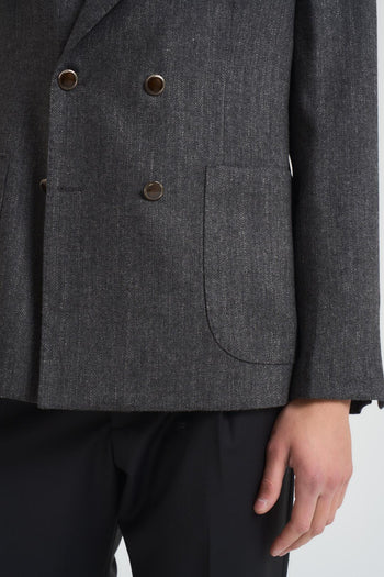 Giacca uomo doppiopetto grigio scuro - 3