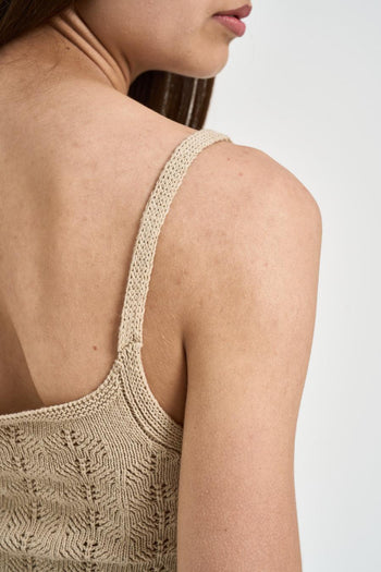 Top donna crochet beige - 4