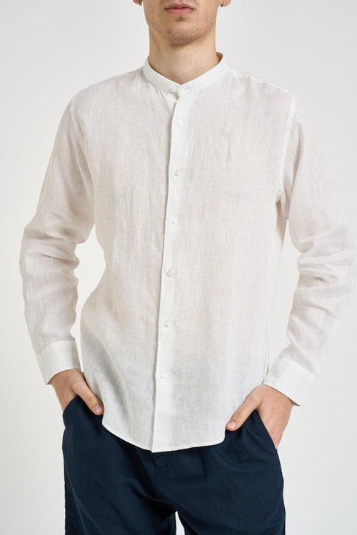Camicia uomo in lino bianca