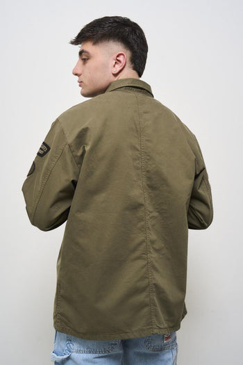 Giubbotto uomo a camicia verde militare - 5