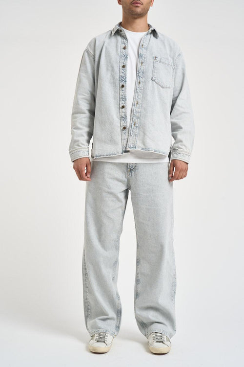 Giacca uomo in denim grigio
