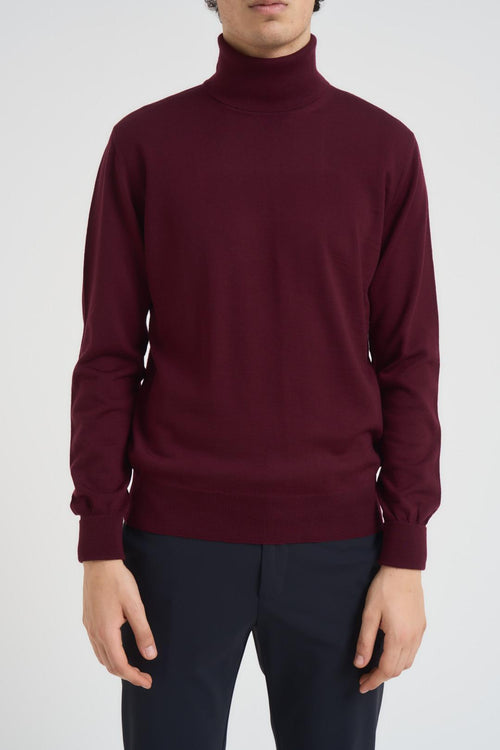 Maglia uomo collo alto bordeaux