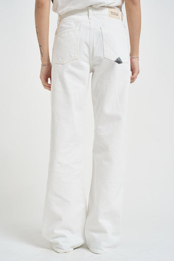 Jeans donna wide leg in denim bianco - 3
