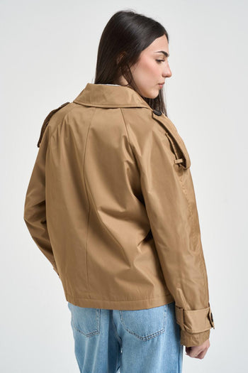 Trench donna corto cammello - 4