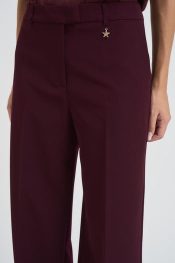 Pantalone donna a palazzo bordeaux - 6