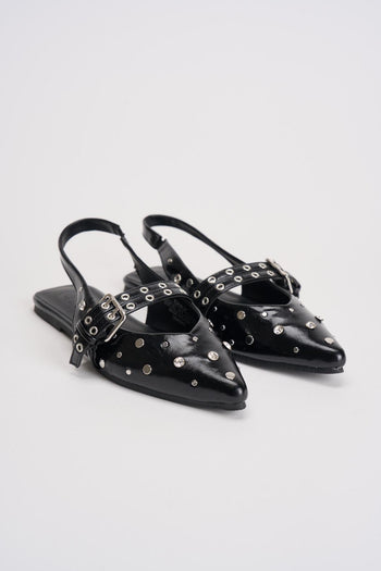 Slingback donna nere con borchie - 3