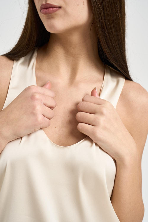 Top donna satino panna - 2