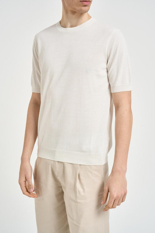 T-shirt uomo in maglia bianca - 2