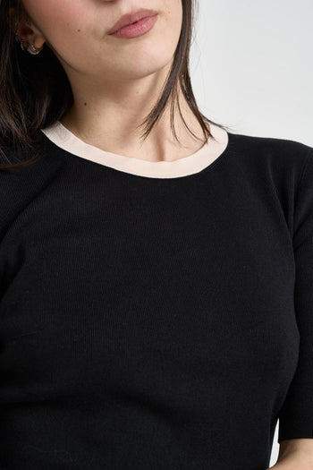 Maglia donna maniche a 3/4 nera - 3