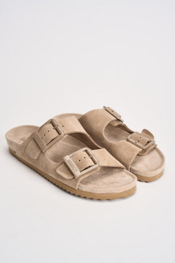 Sandalo donna in suede beige - 3