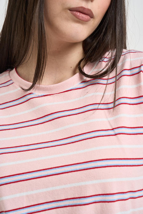 T-shirt donna a righe rosa - 2