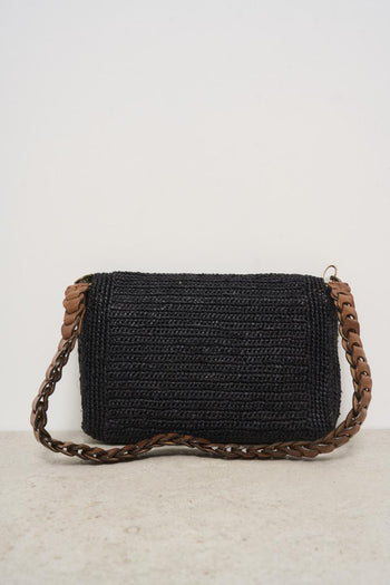Pochette donna Hafa in rafia nera - 4