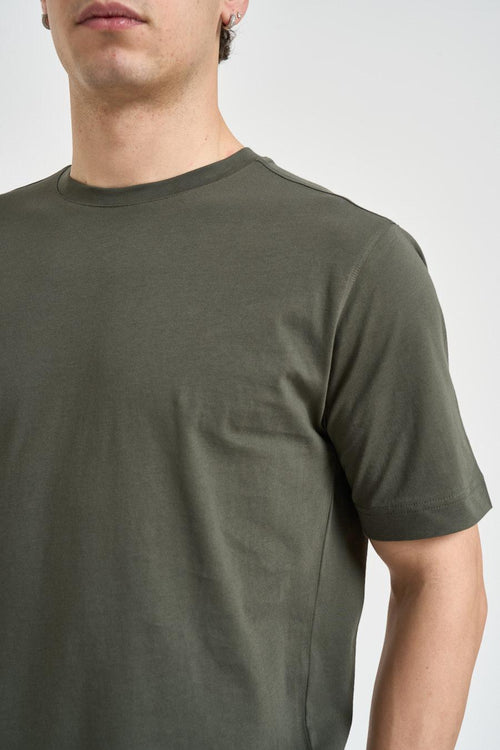 T-shirt uomo girocollo verde militare - 2