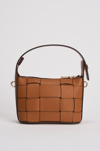 Borsa donna secchiello in ecopelle marrone - 3
