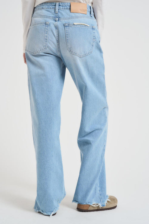 Jeans donna gamba dritta in denim chiaro - 2
