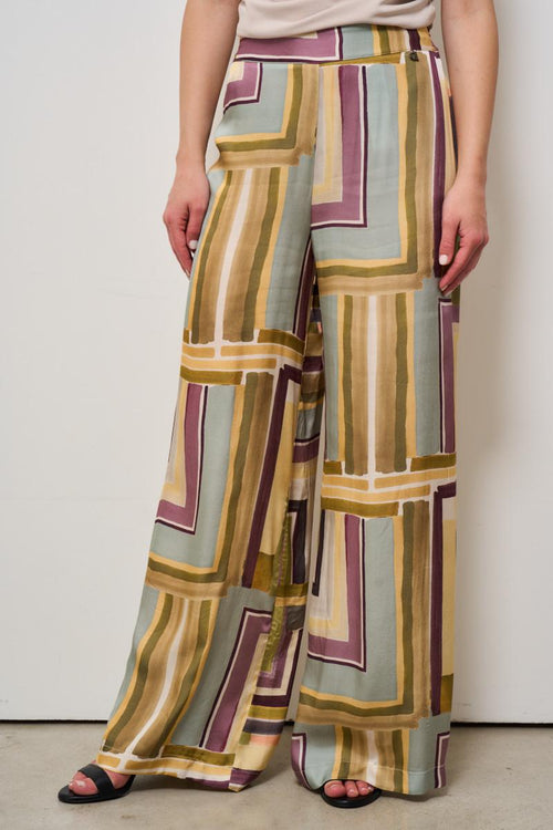 Pantalone donna fantasia geometrica - 2